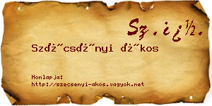 Szécsényi Ákos névjegykártya
